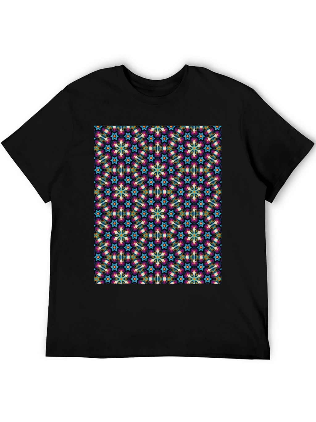 Patterned Graphic Tee - Stylish Black T-Shirt