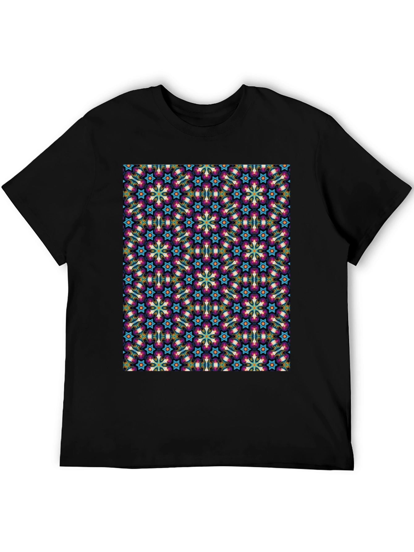 Patterned Graphic Tee - Stylish Black T-Shirt