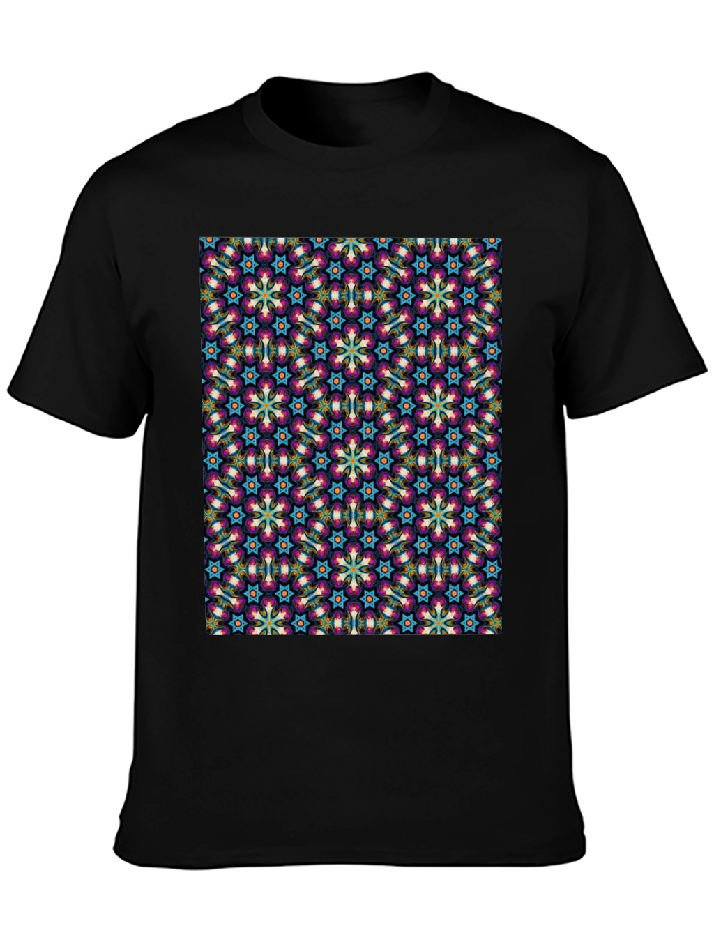 Patterned Graphic Tee - Stylish Black T-Shirt