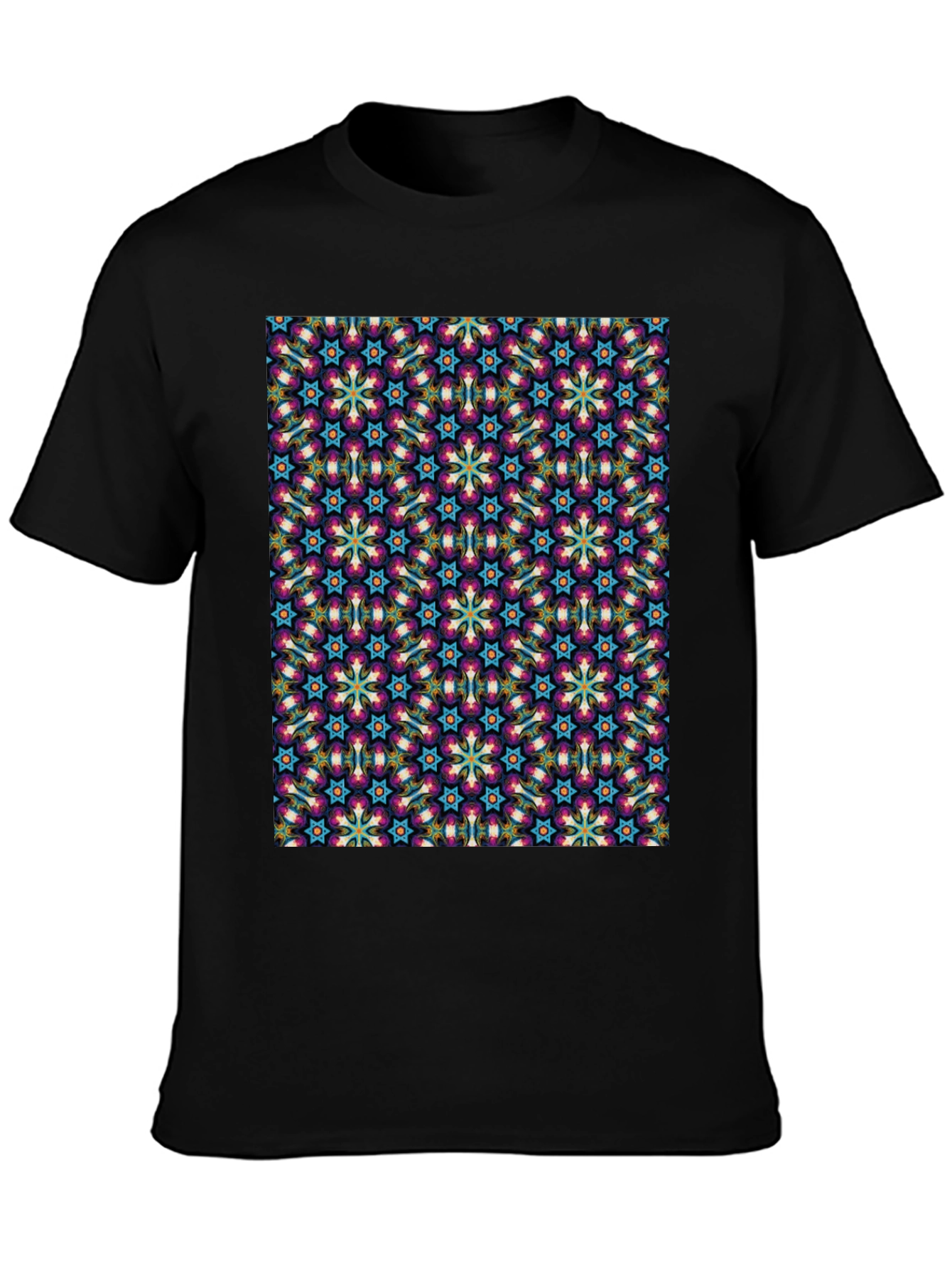 Patterned Graphic Tee - Stylish Black T-Shirt