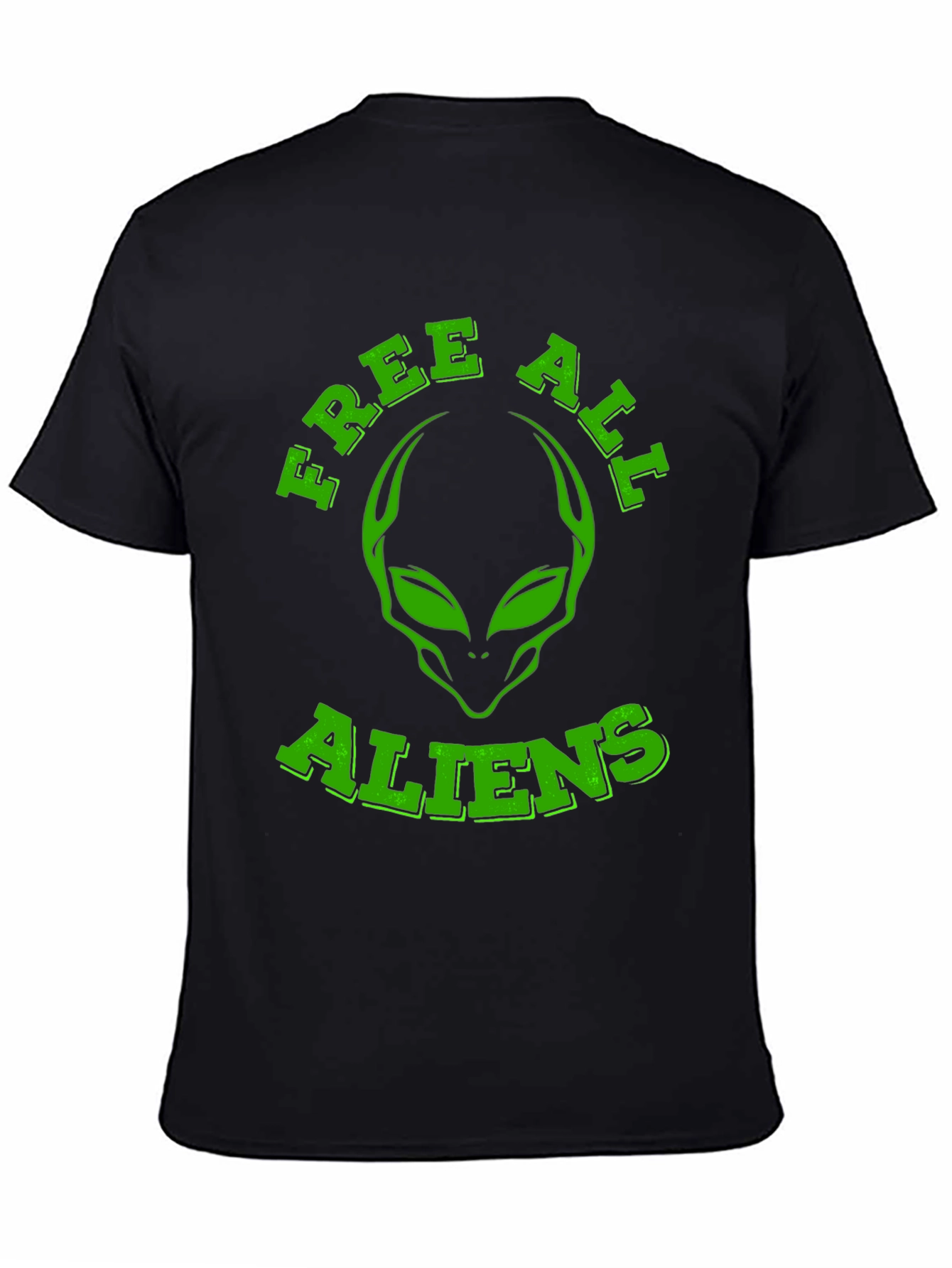 Free All Aliens Graphic Tee - Black Cotton T-Shirt