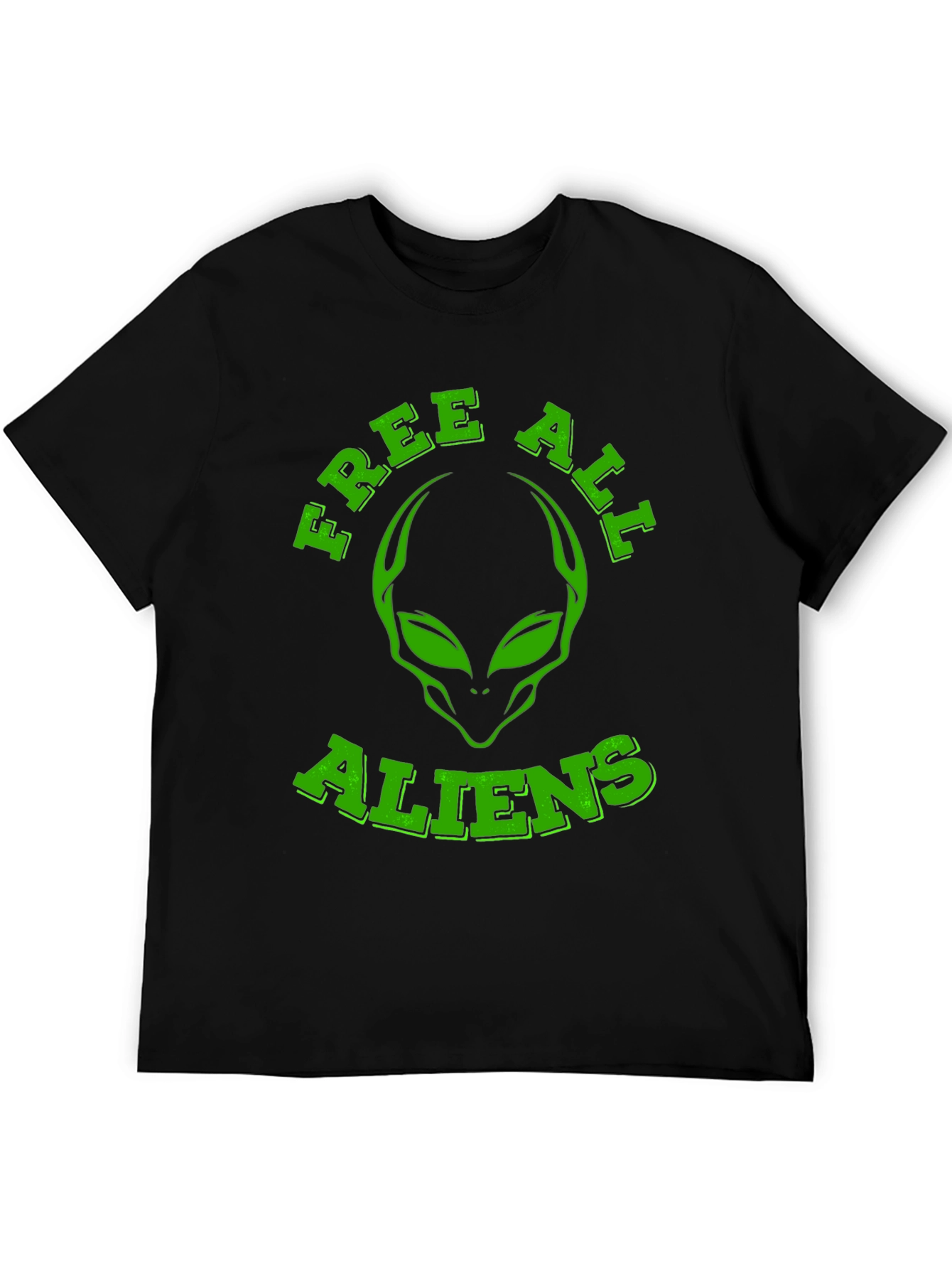 Free All Aliens Graphic Tee - Black Cotton T-Shirt