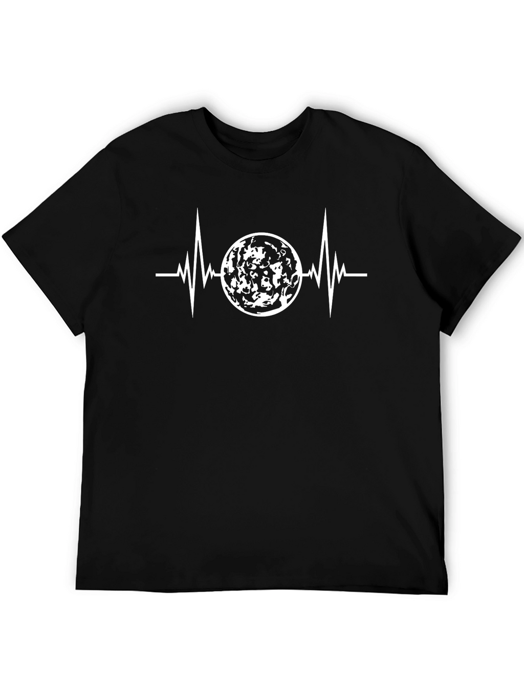 Heartbeat Moon Graphic T-Shirt - Black