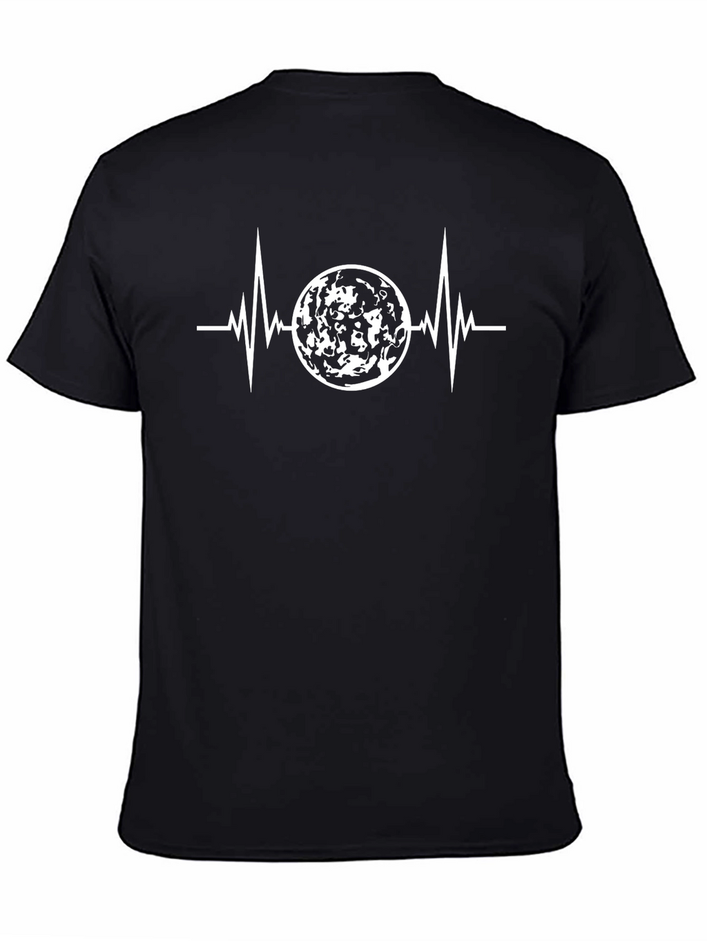 Heartbeat Moon Graphic T-Shirt - Black