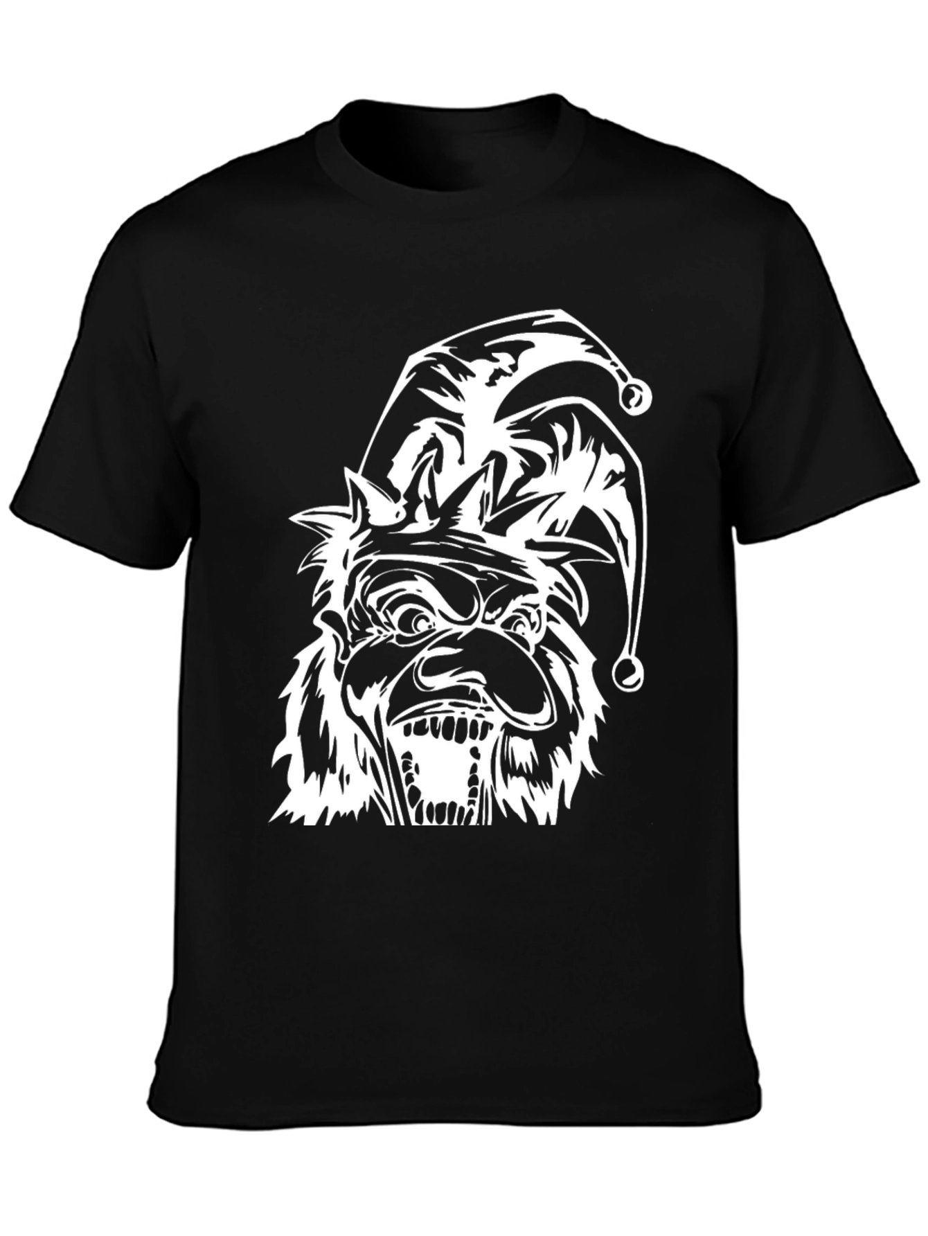 Mens Black T-Shirt with Jester Graphic
