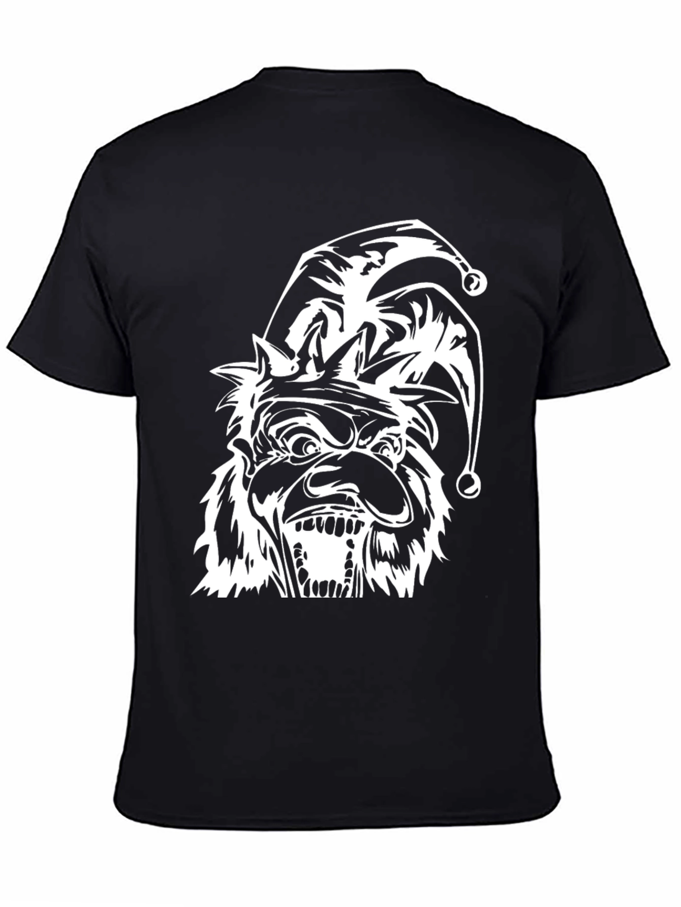 Mens Black T-Shirt with Jester Graphic