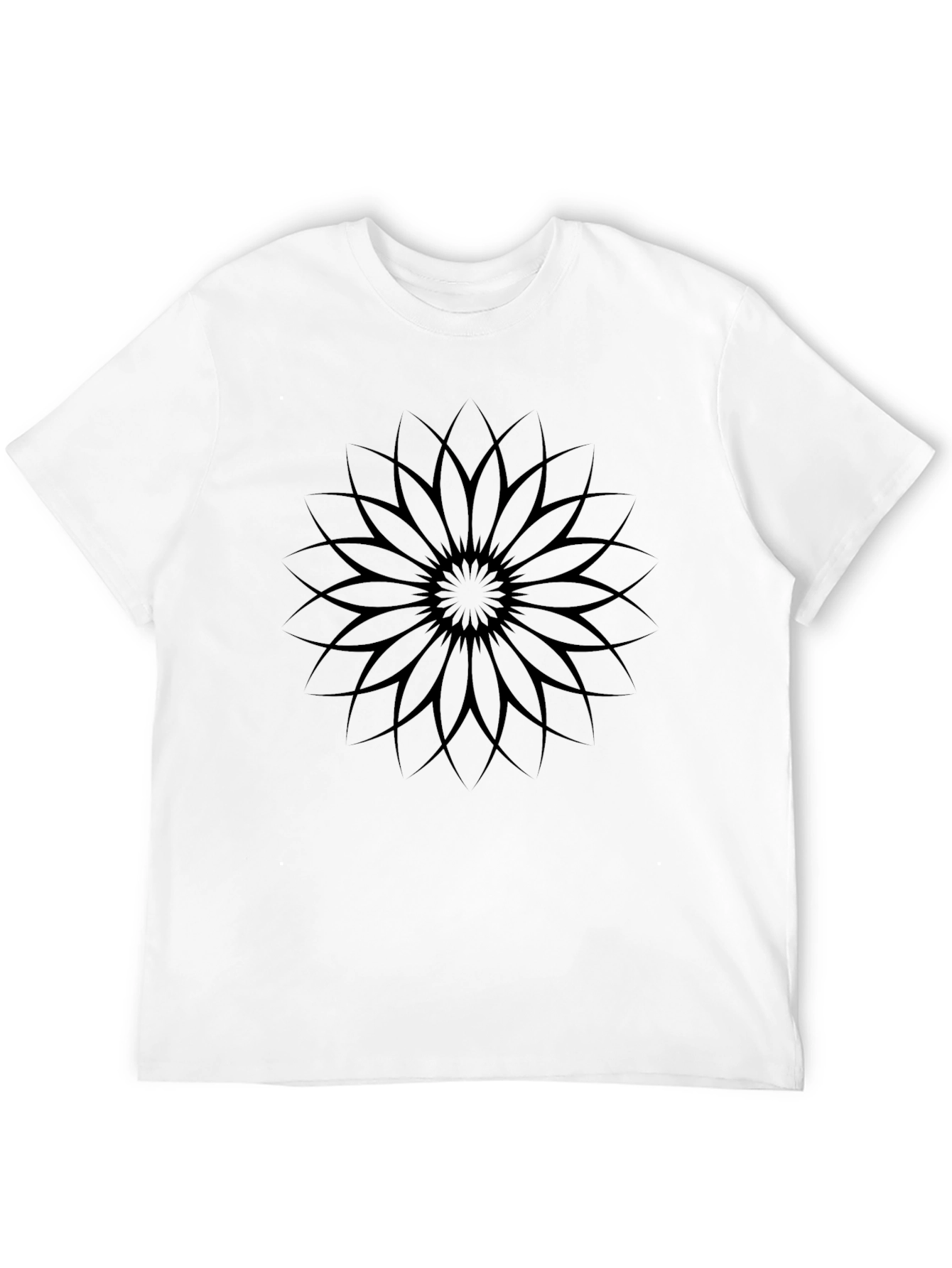 Elegant Black Flower Graphic T-Shirt