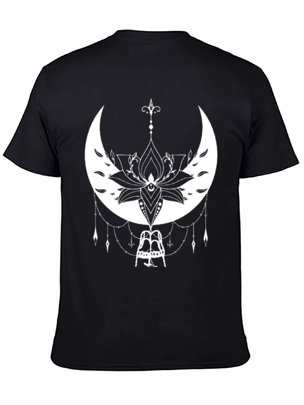 Moon Lotus Graphic Black T-Shirt