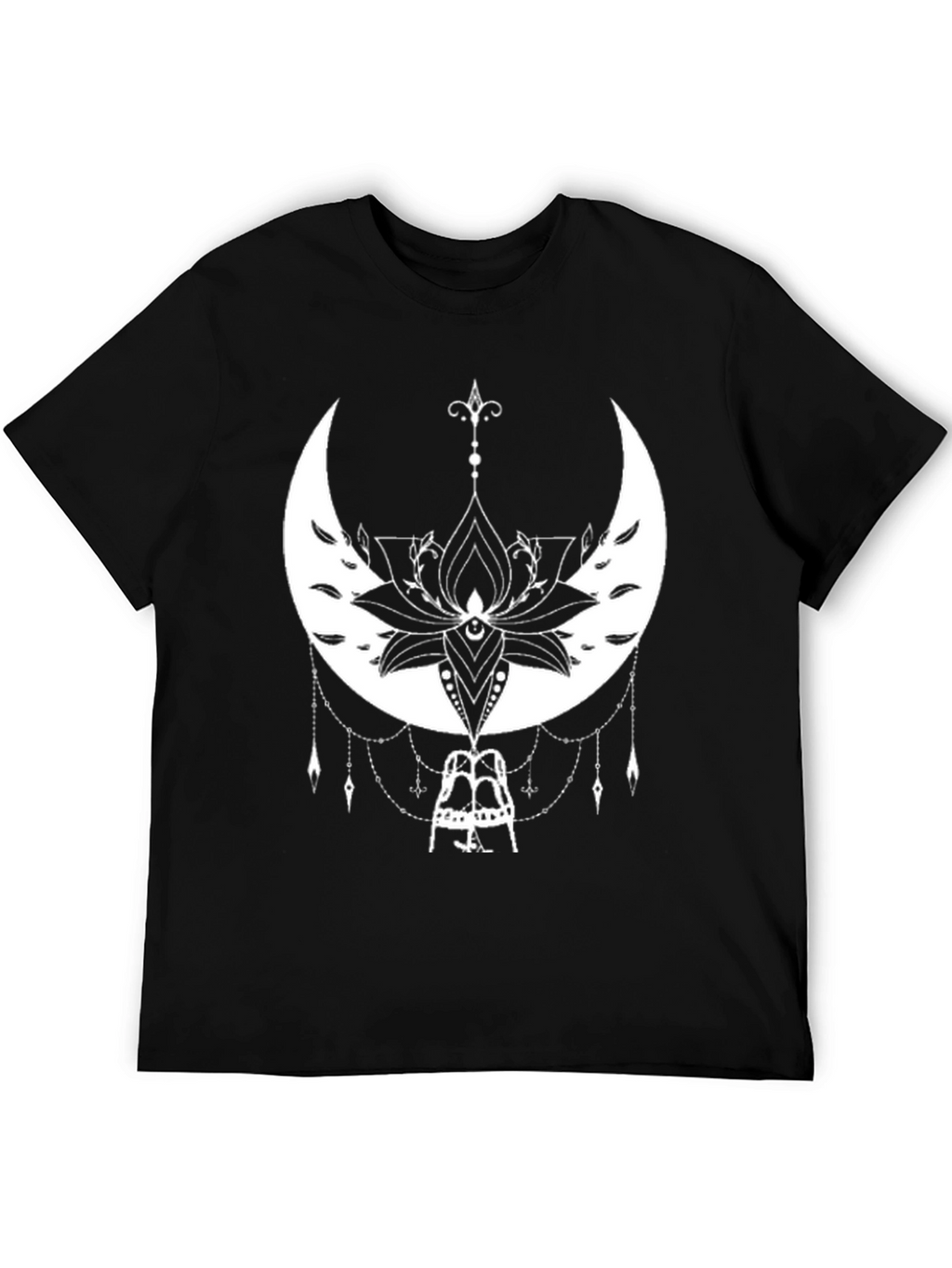 Moon Lotus Graphic Black T-Shirt