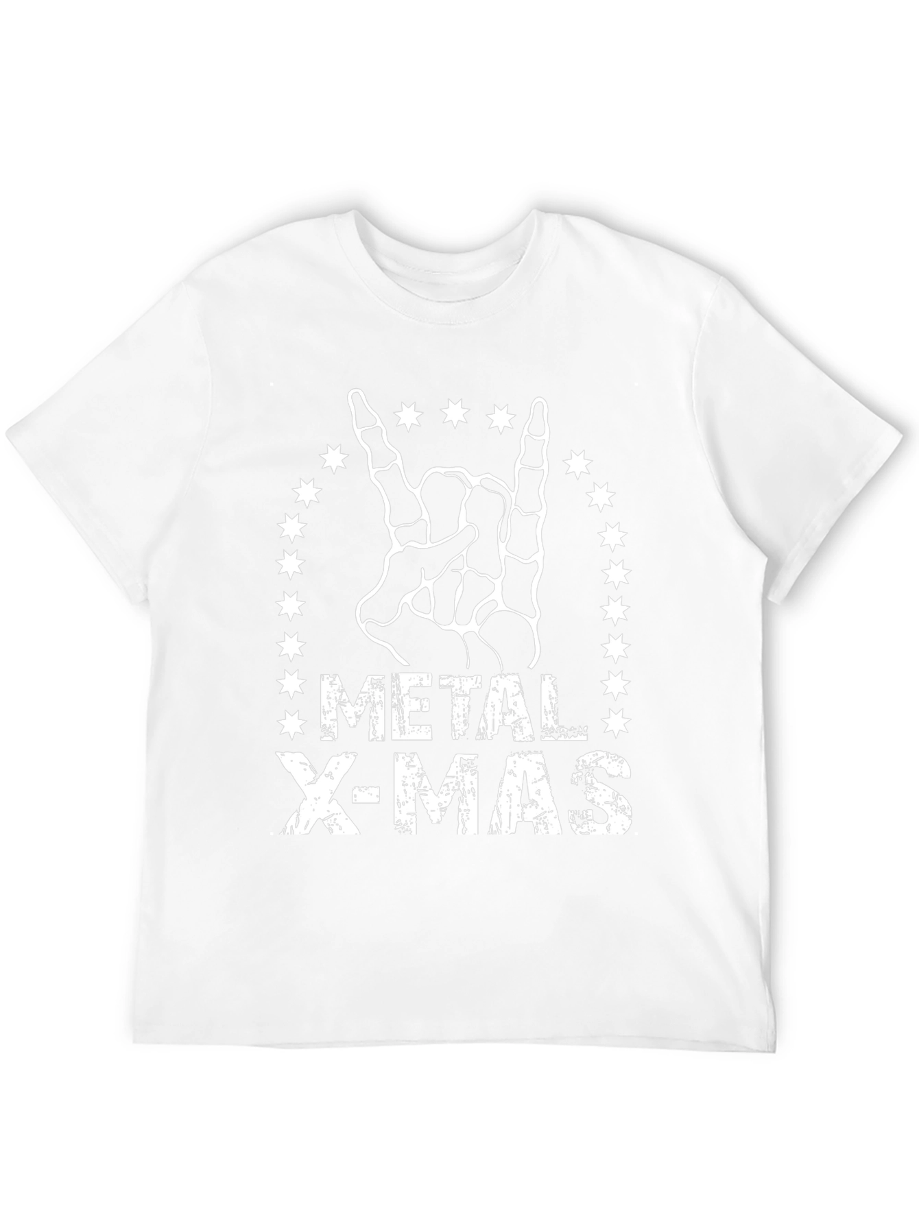 Metal X-Mas T-Shirt - Rock Hand Skeleton Graphic