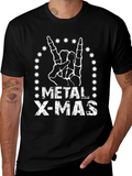 Metal X-Mas T-Shirt - Rock Hand Skeleton Graphic