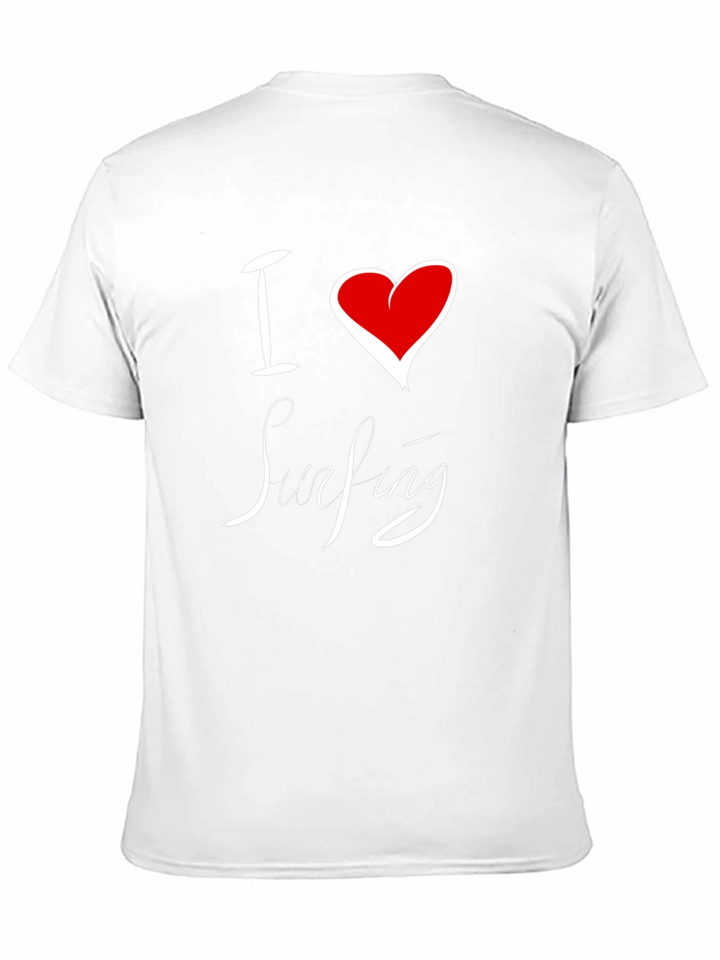 I Love Surfing Black Cotton Tee