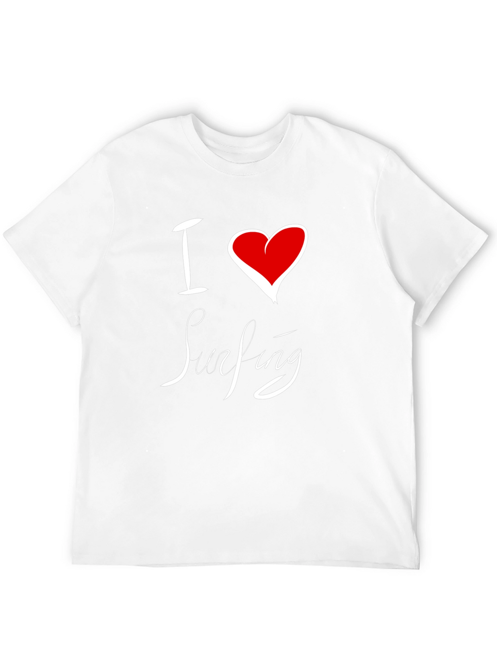 I Love Surfing Black Cotton Tee