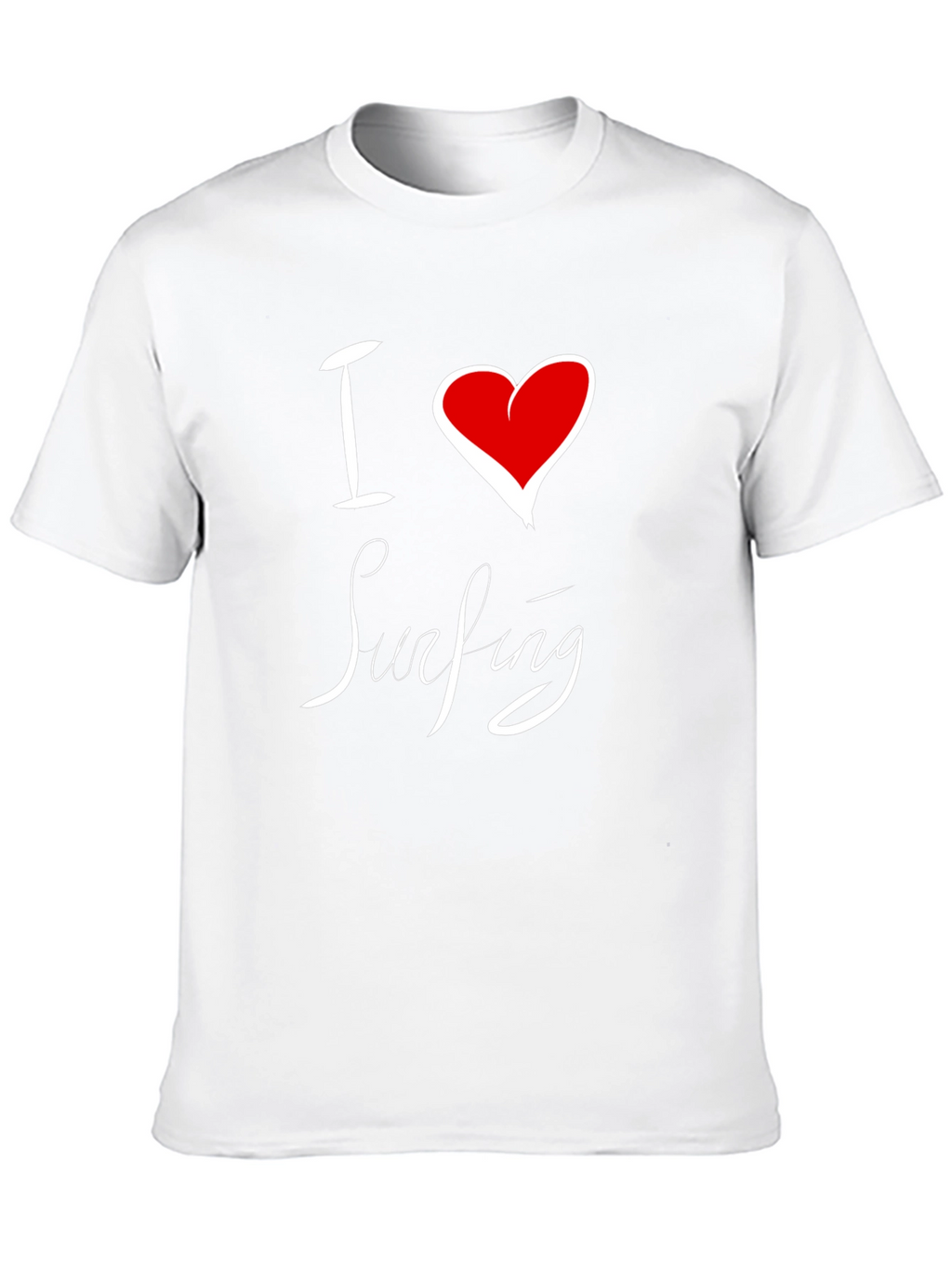 I Love Surfing Black Cotton Tee