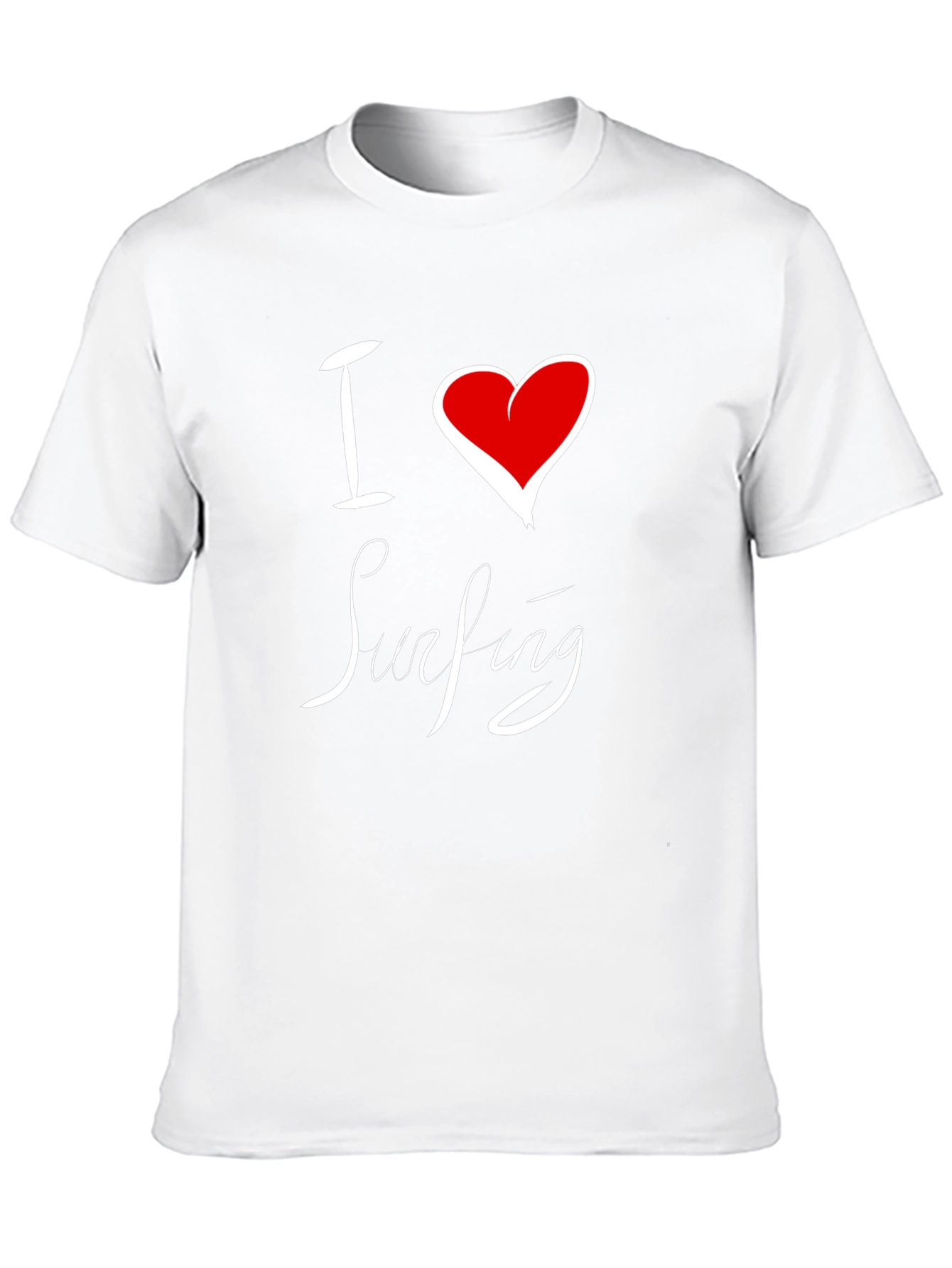 I Love Surfing Black Cotton Tee