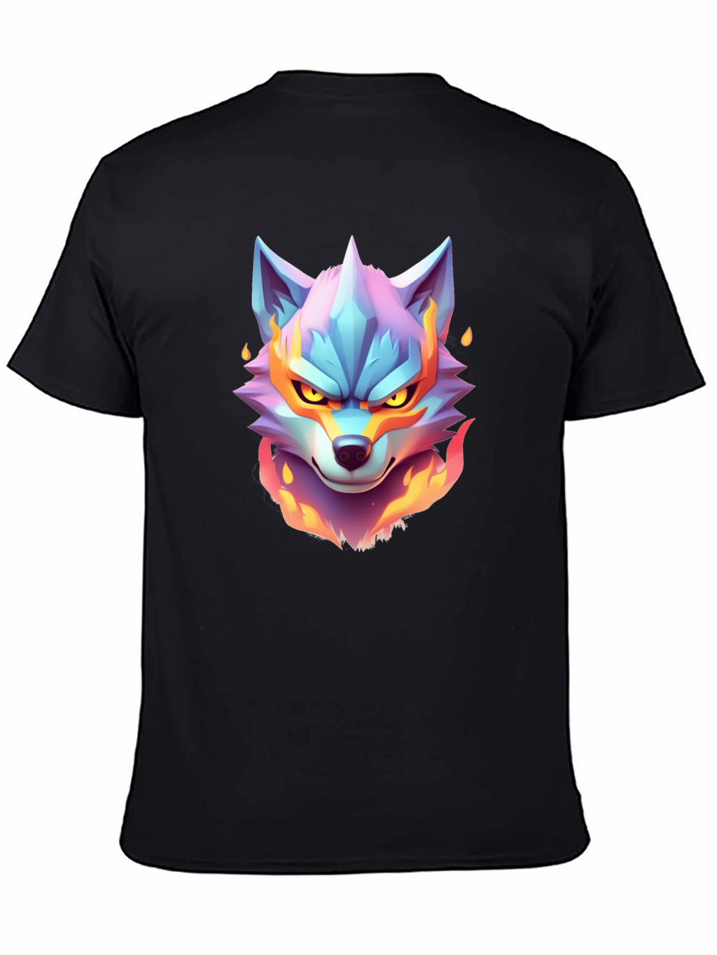 Fiery Wolf Graphic Tee - Cool Animal Design