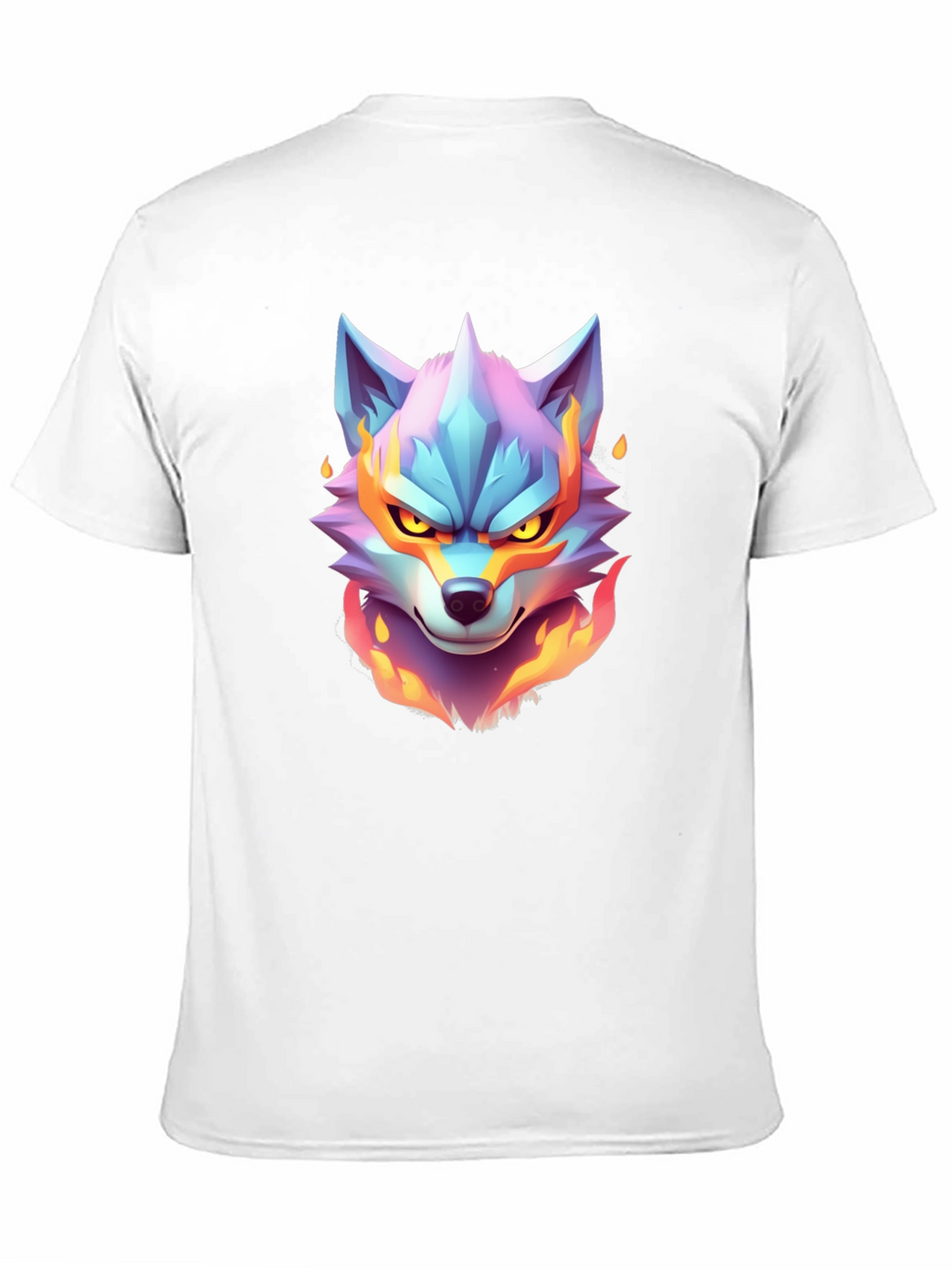Fiery Wolf Graphic Tee - Cool Animal Design