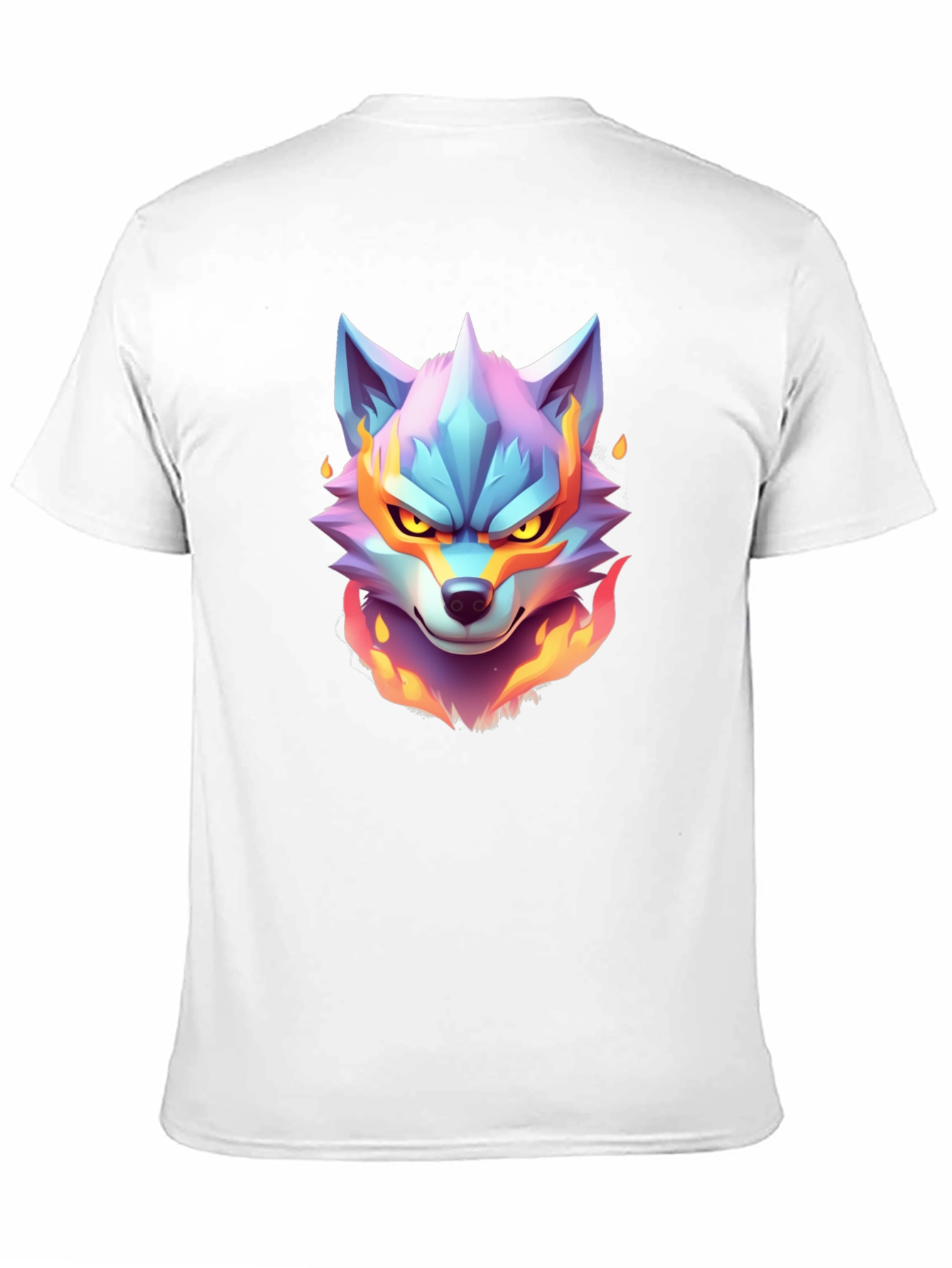 Fiery Wolf Graphic Tee - Cool Animal Design
