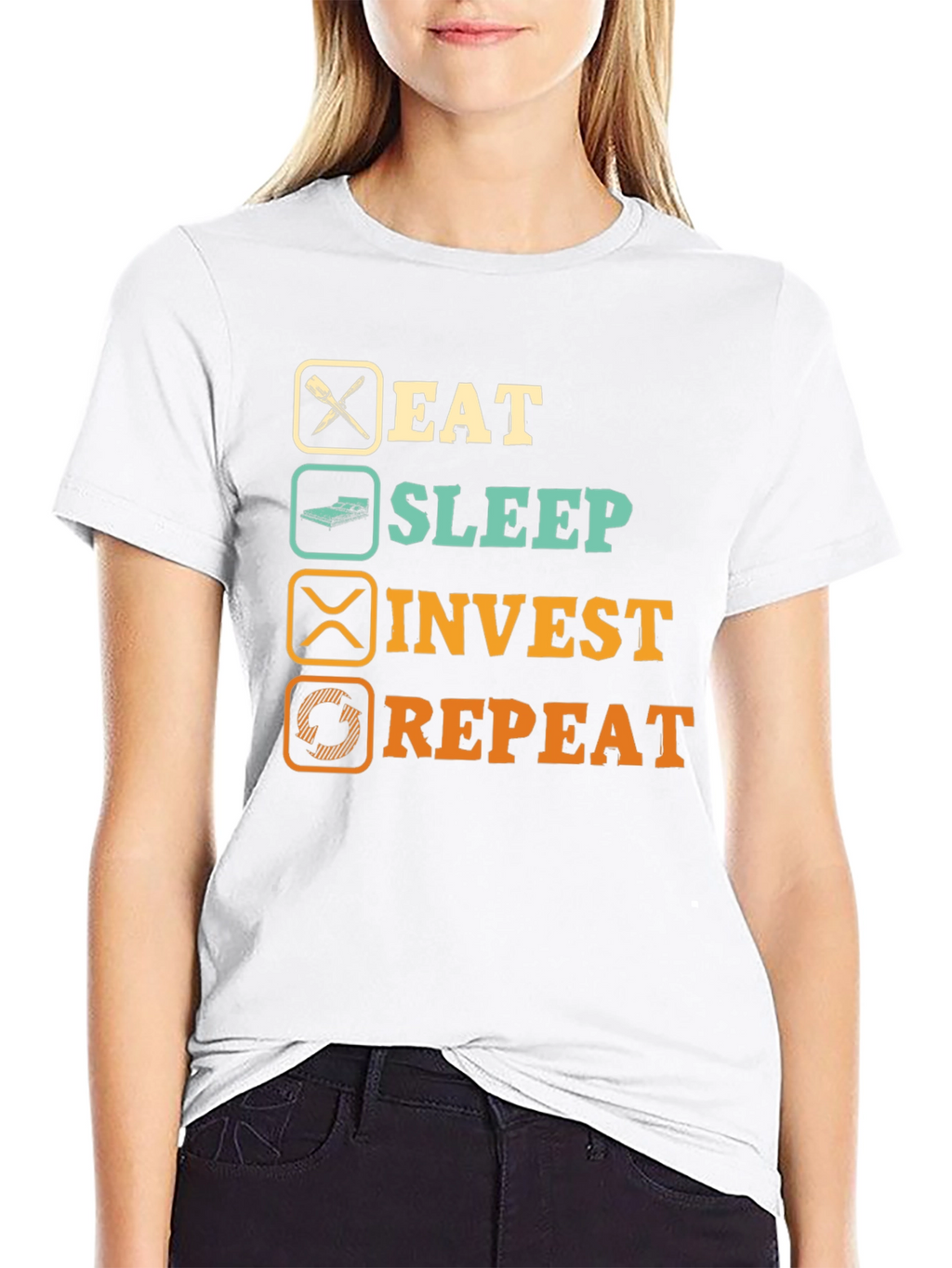 Eat Sleep Invest Repeat Graphic T-Shirt