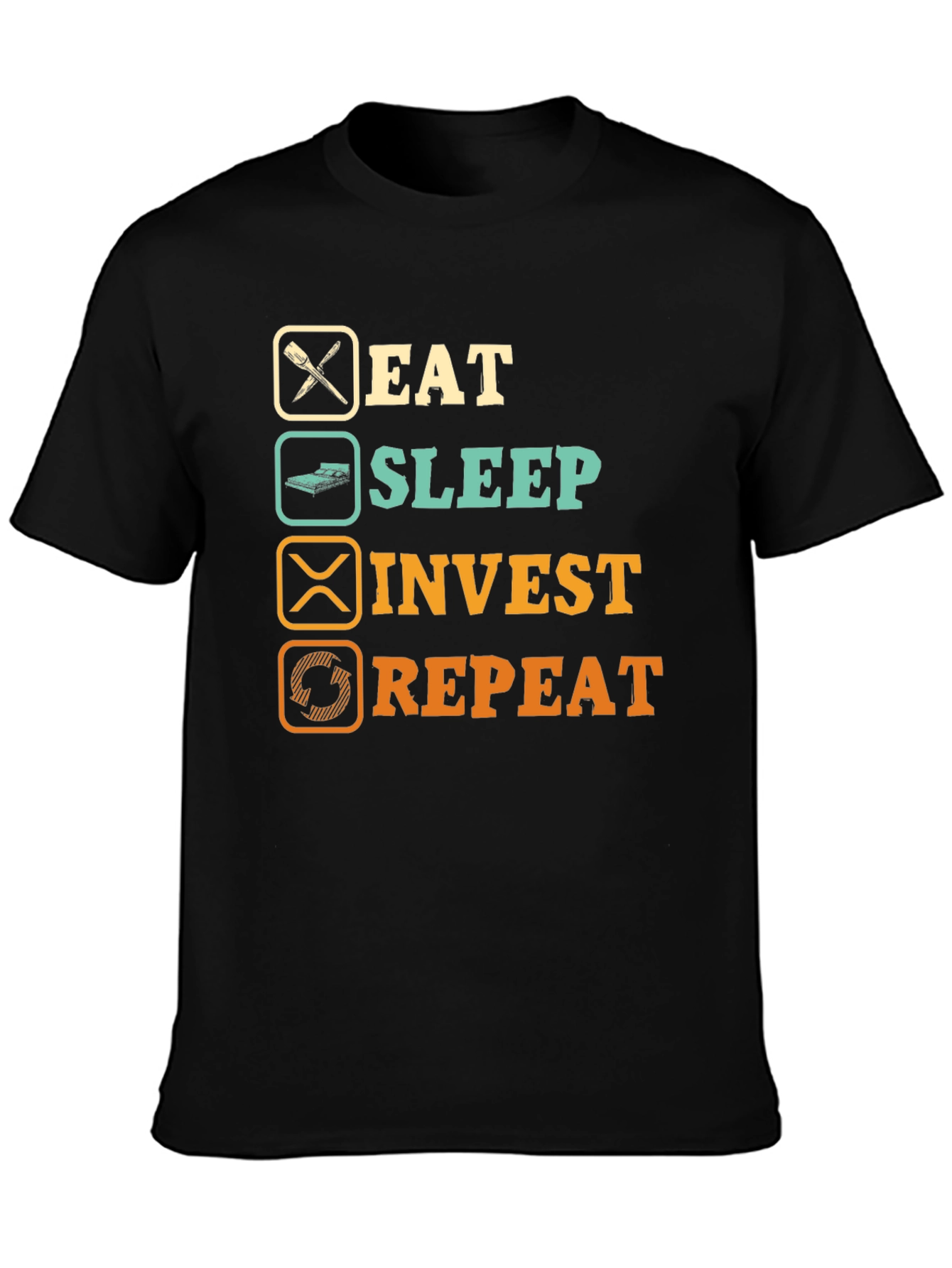 Eat Sleep Invest Repeat Graphic T-Shirt
