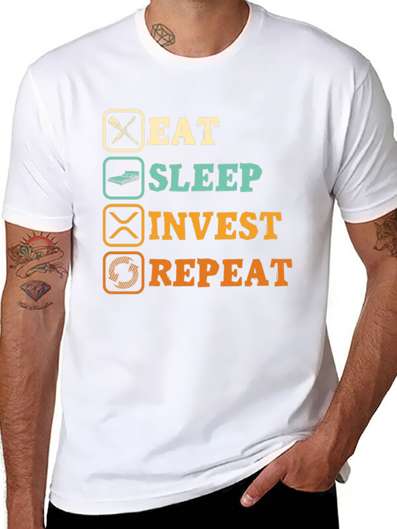 Eat Sleep Invest Repeat Graphic T-Shirt