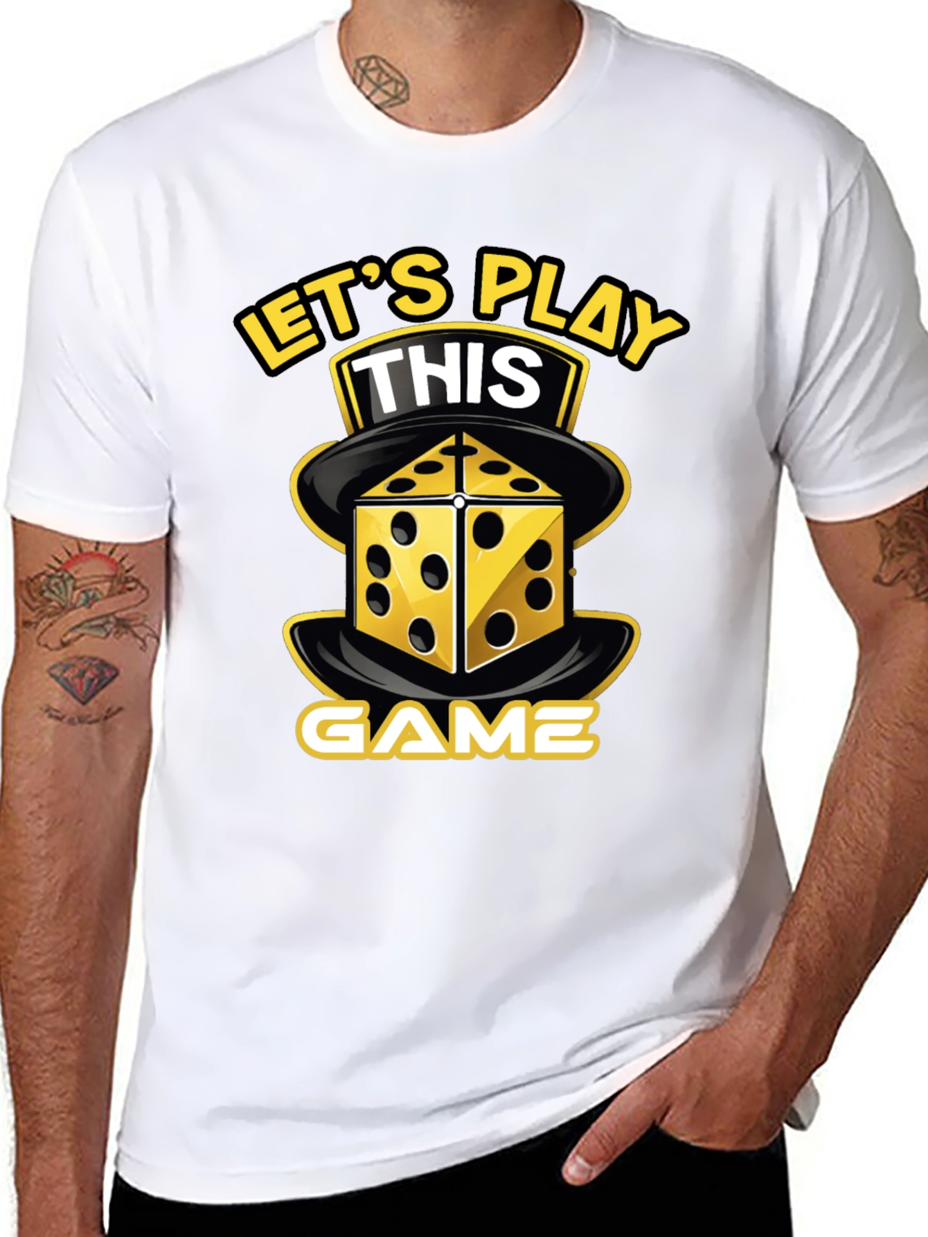 Lets Play This Game T-Shirt Dice Graphic Novelty Tee