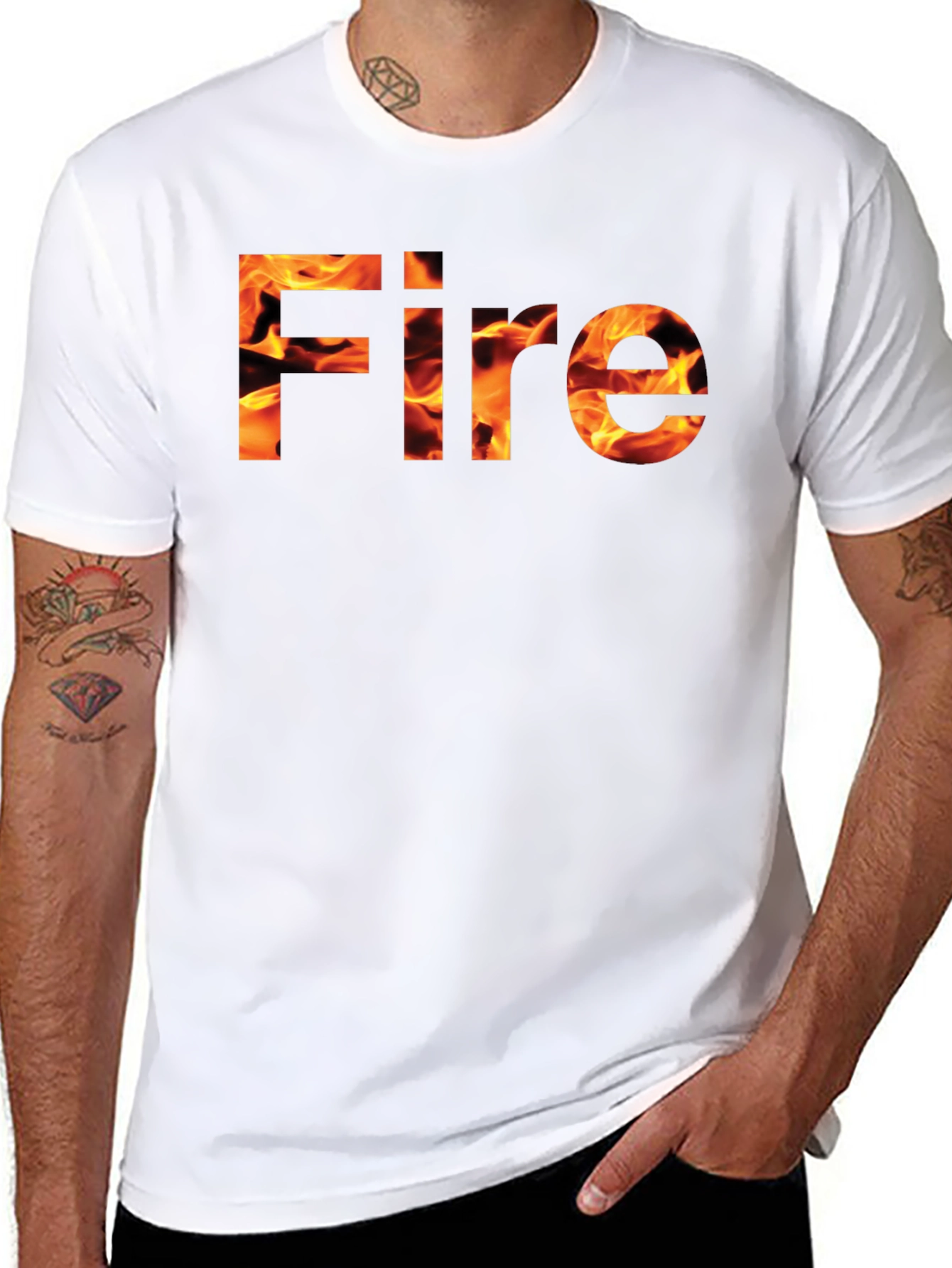 Fire Graphic Black Tee - Bold & Stylish