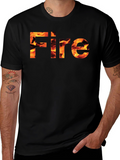 Fire Graphic Black Tee - Bold & Stylish