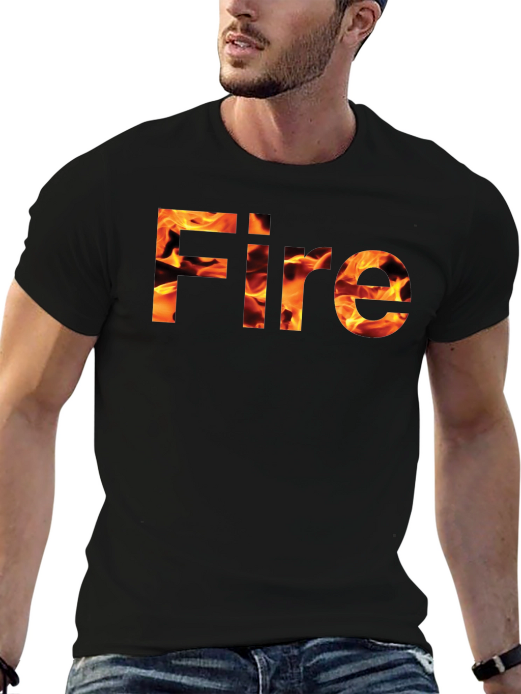 Fire Graphic Black Tee - Bold & Stylish