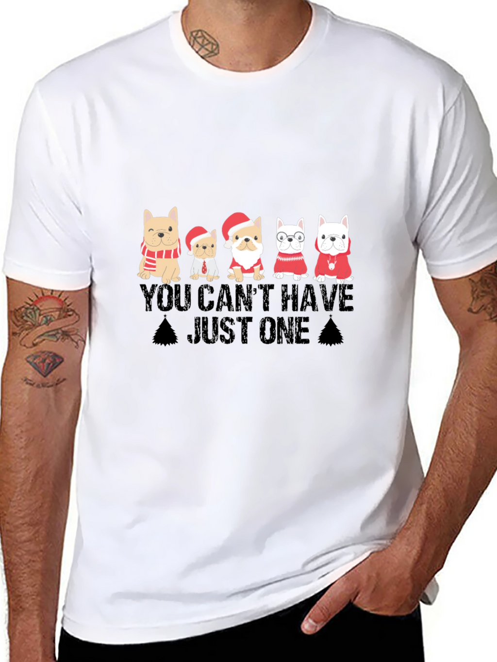 Festive French Bulldog T-Shirt
