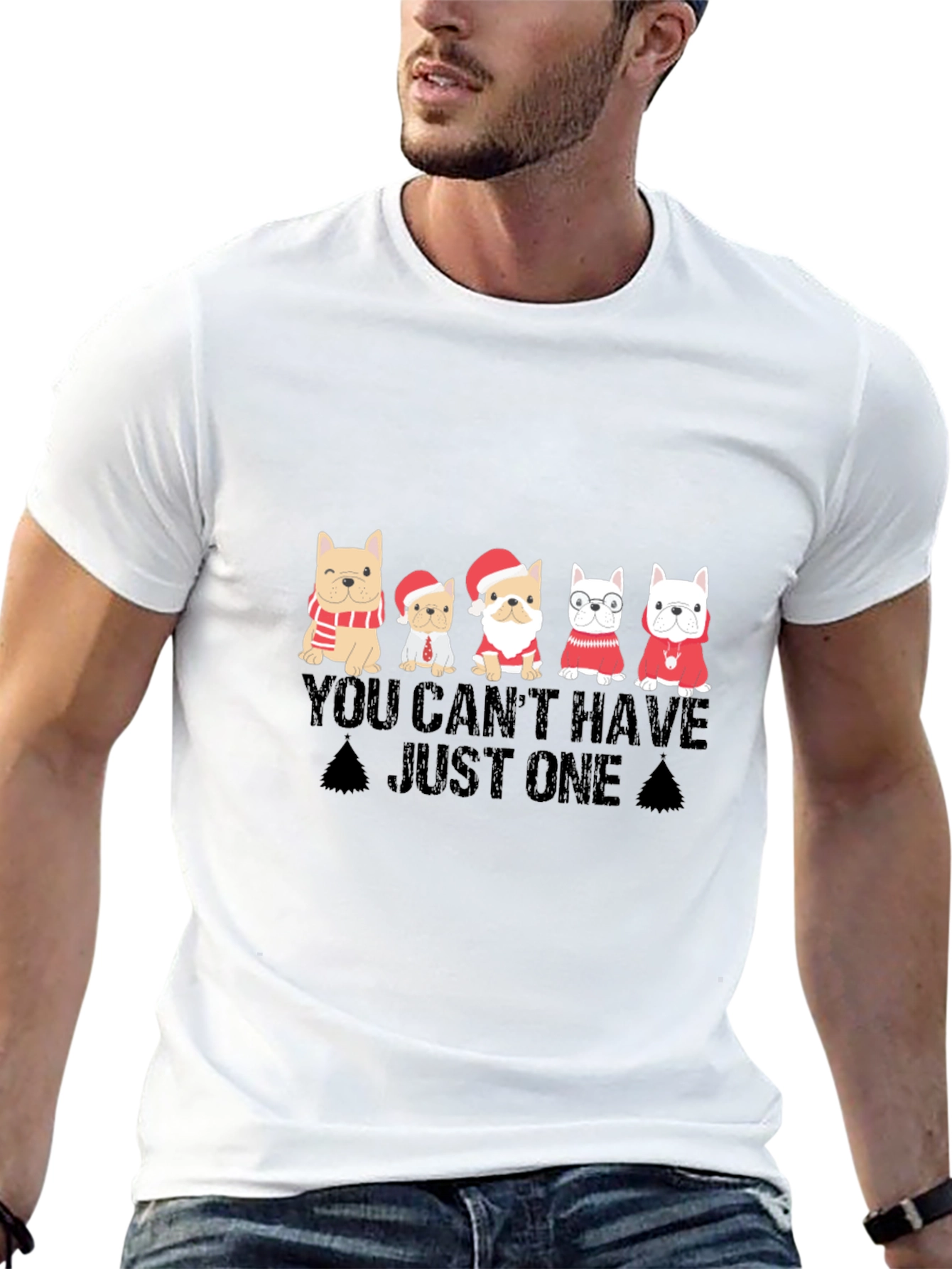 Festive French Bulldog T-Shirt