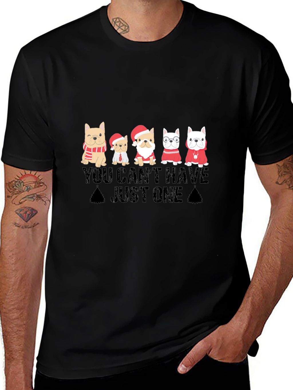 Festive French Bulldog T-Shirt