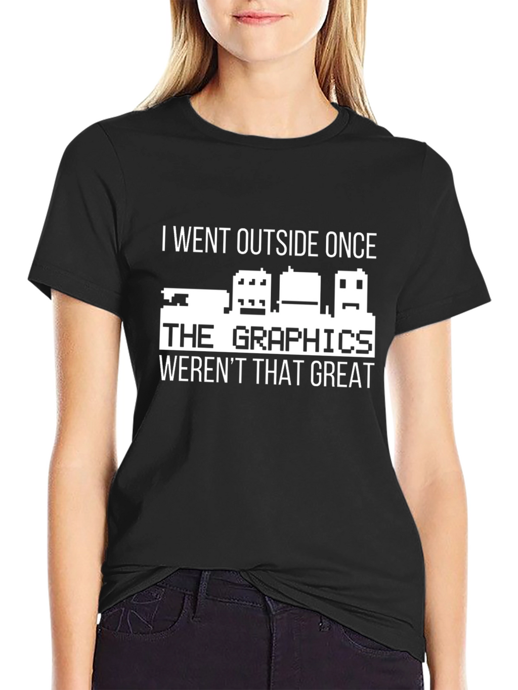 I Went Outside Once T-Shirt Funny Gamer Tee