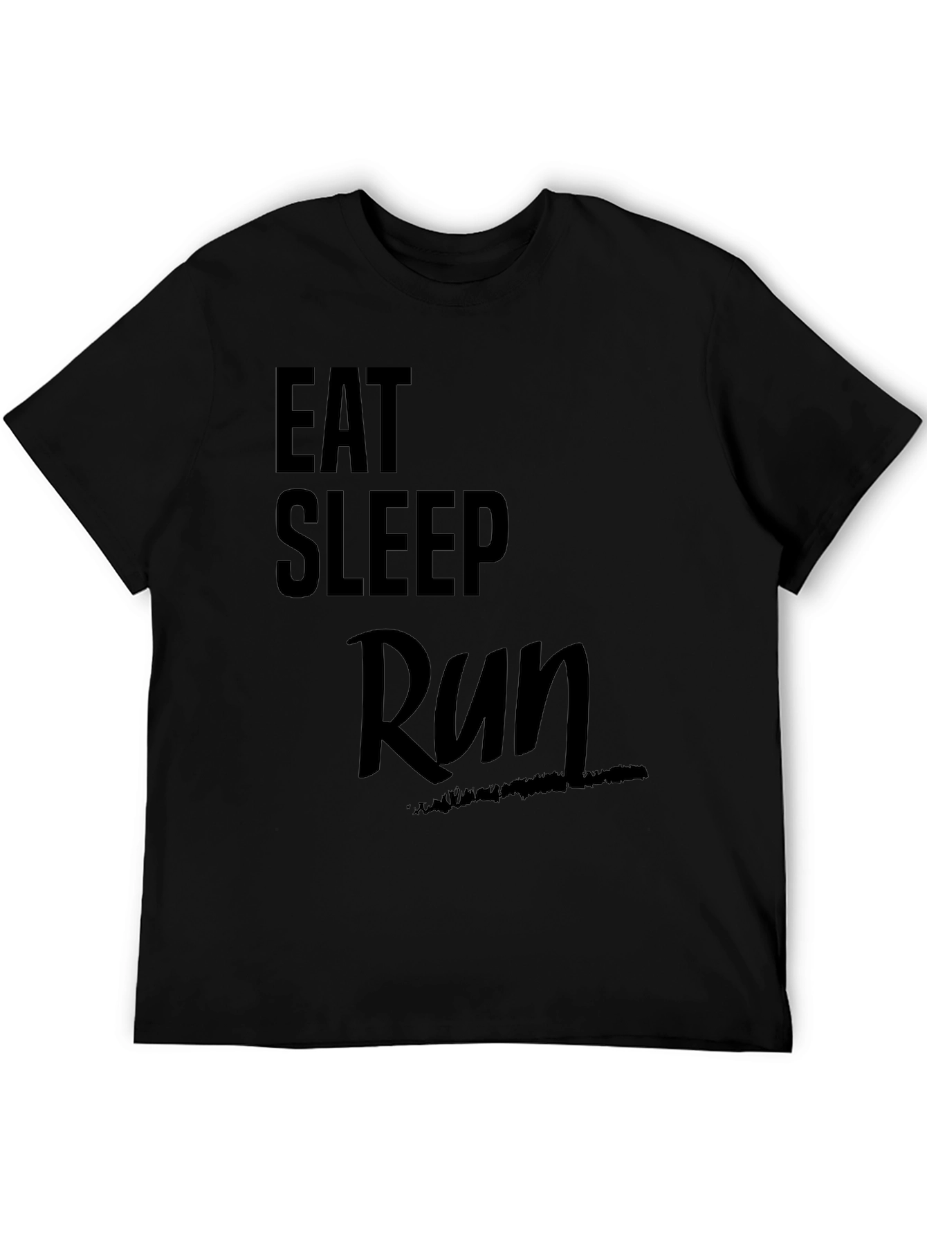 Eat Sleep Run T-Shirt - Black Graphic Tee