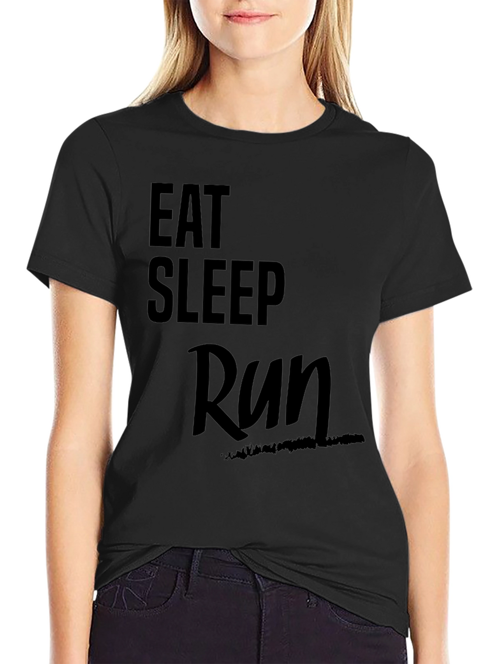 Eat Sleep Run T-Shirt - Black Graphic Tee