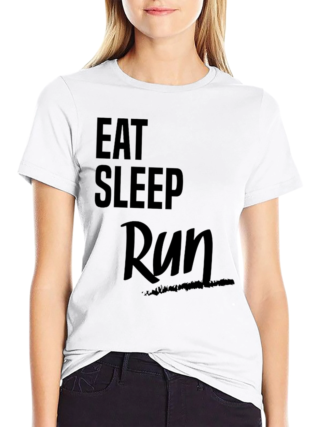 Eat Sleep Run T-Shirt - Black Graphic Tee