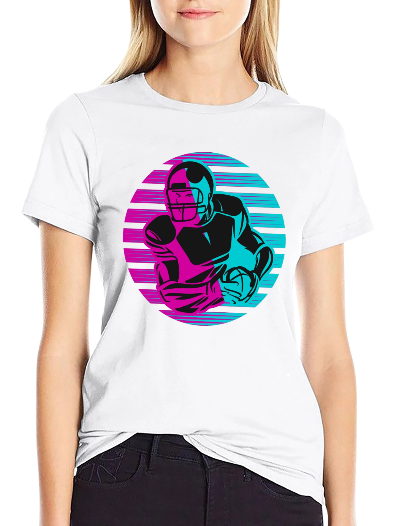 Retro Football Player Graphic Tee