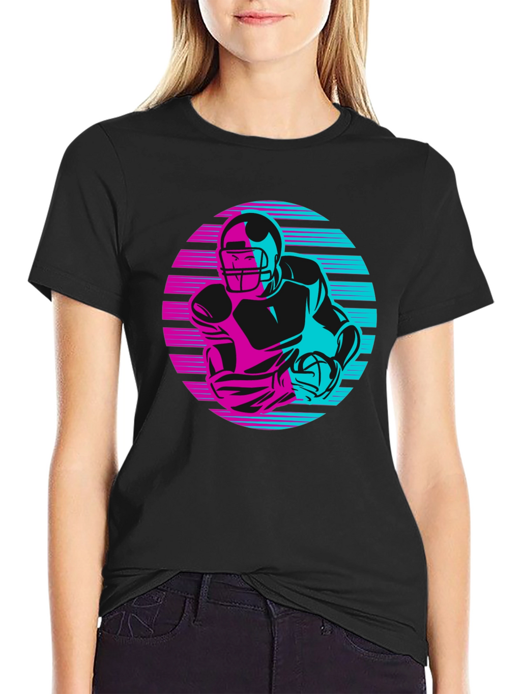 Retro Football Player Graphic Tee