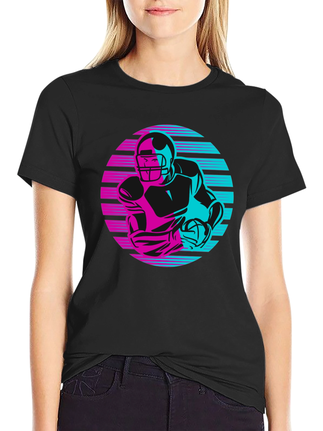 Retro Football Player Graphic Tee