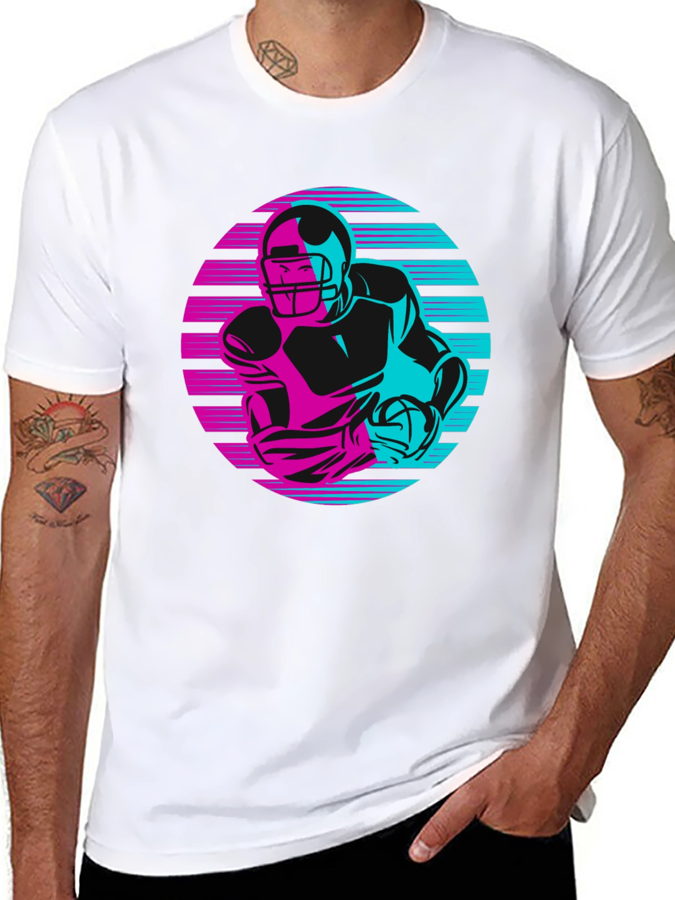 Retro Football Player Graphic Tee