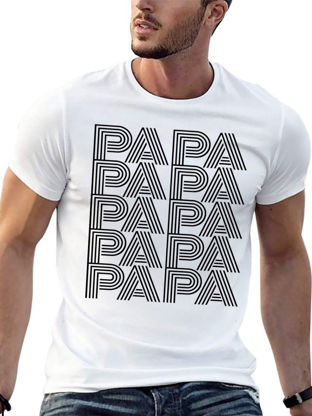 Papa Text Graphic Tee - Cool Dad Shirt