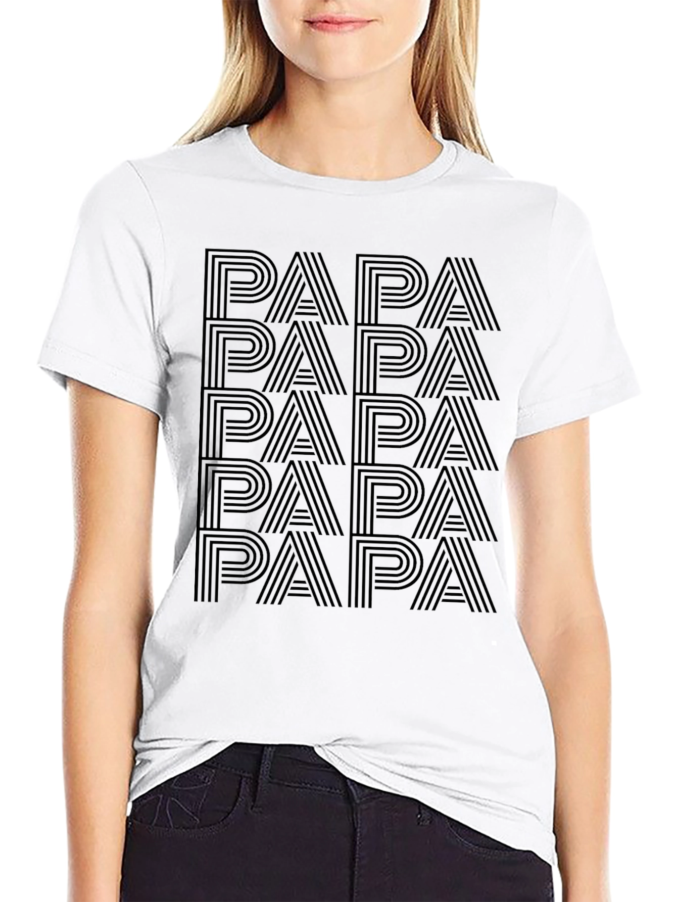 Papa Text Graphic Tee - Cool Dad Shirt