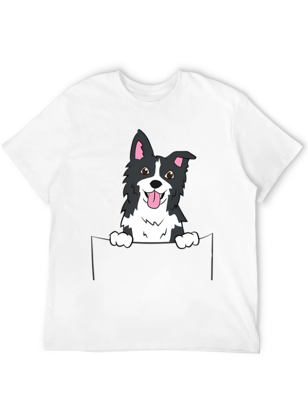 Border Collie Pocket T-Shirt - Cute Dog Tee