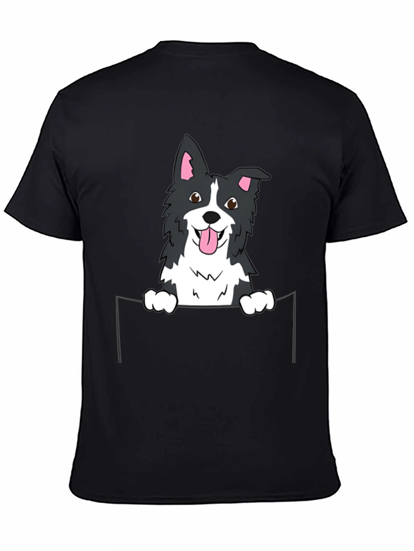 Border Collie Pocket T-Shirt - Cute Dog Tee