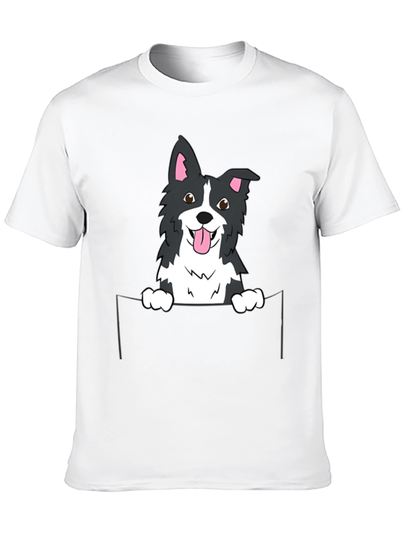 Border Collie Pocket T-Shirt - Cute Dog Tee