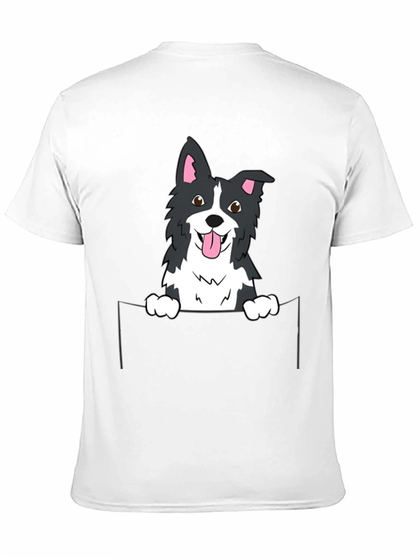 Border Collie Pocket T-Shirt - Cute Dog Tee