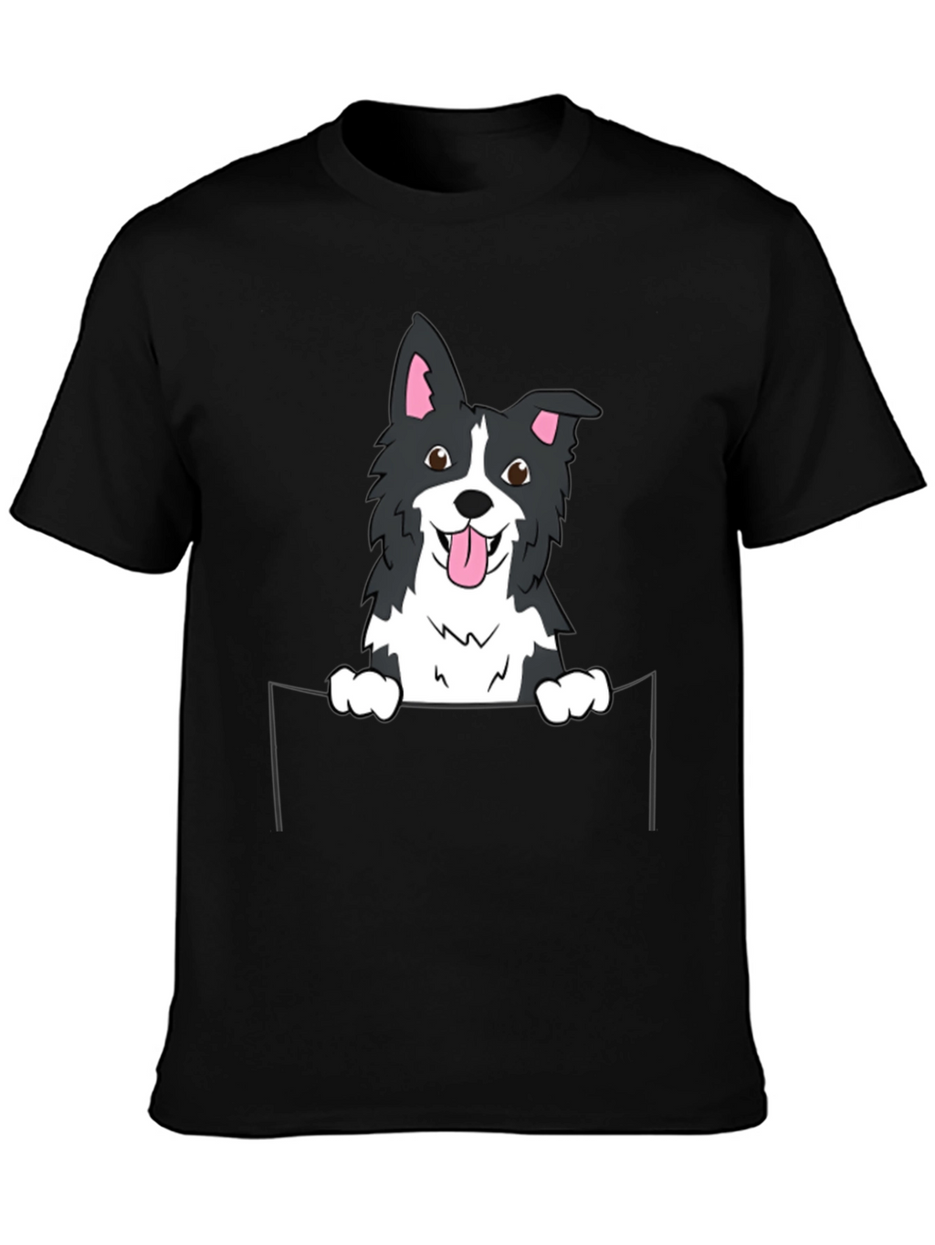 Border Collie Pocket T-Shirt - Cute Dog Tee