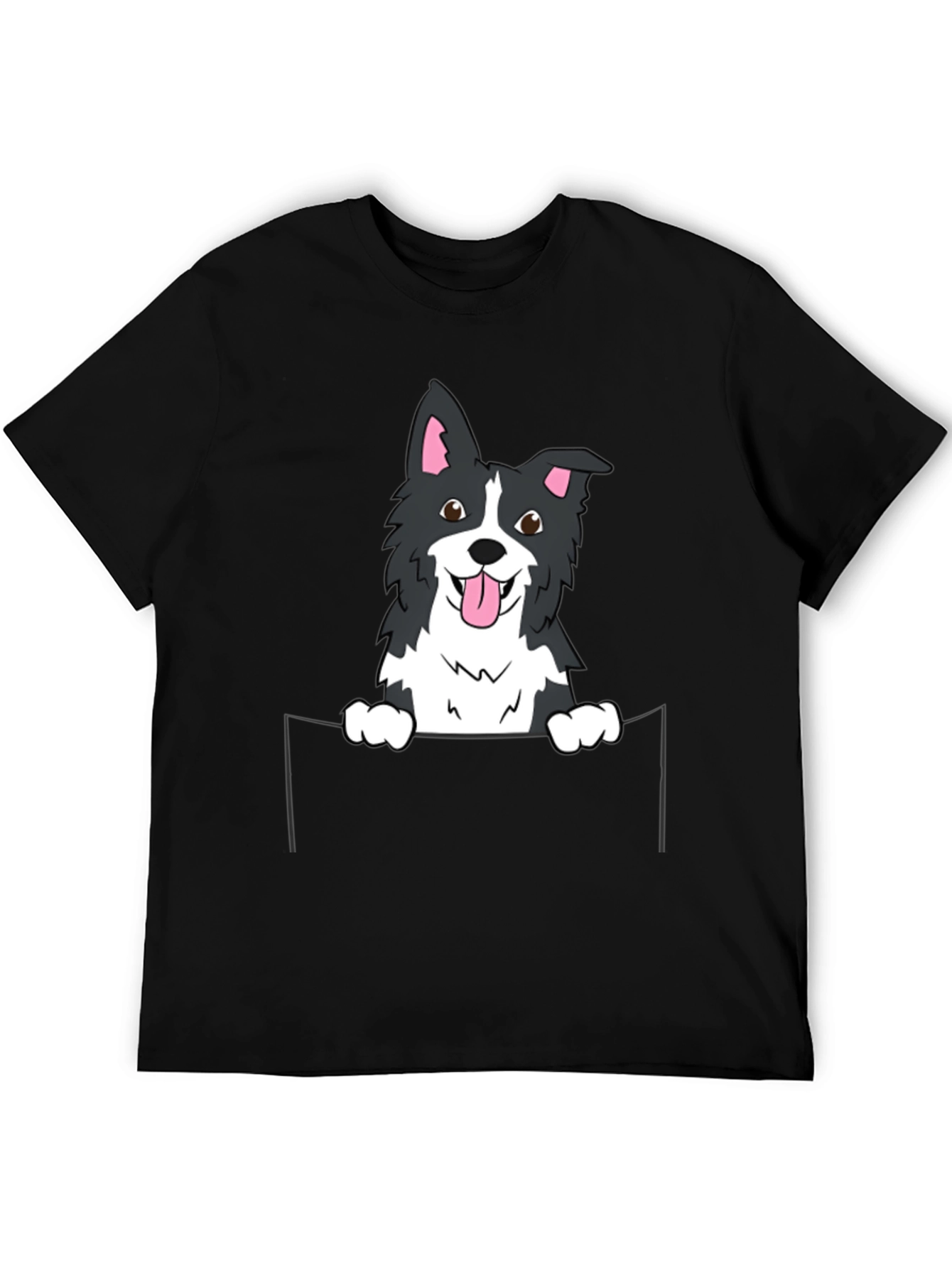 Border Collie Pocket T-Shirt - Cute Dog Tee