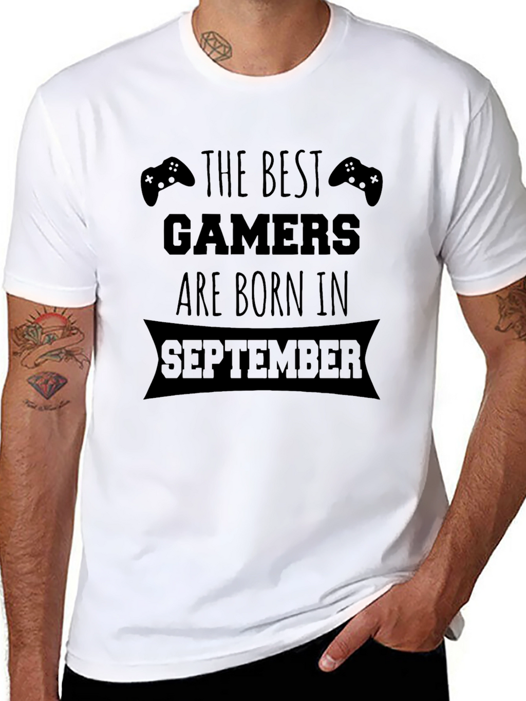 Best Gamers are Born in September Black T-Shirt