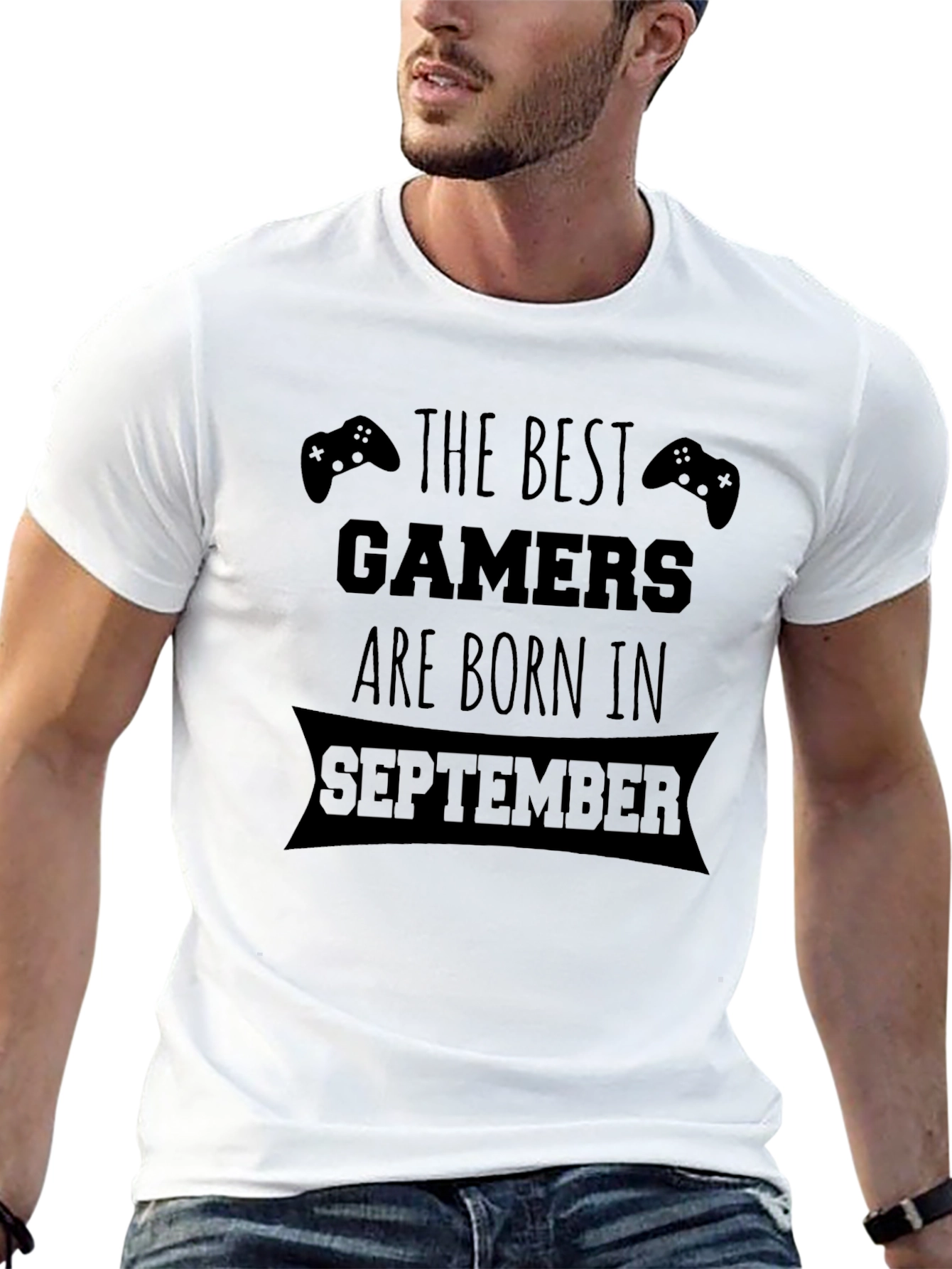 Best Gamers are Born in September Black T-Shirt